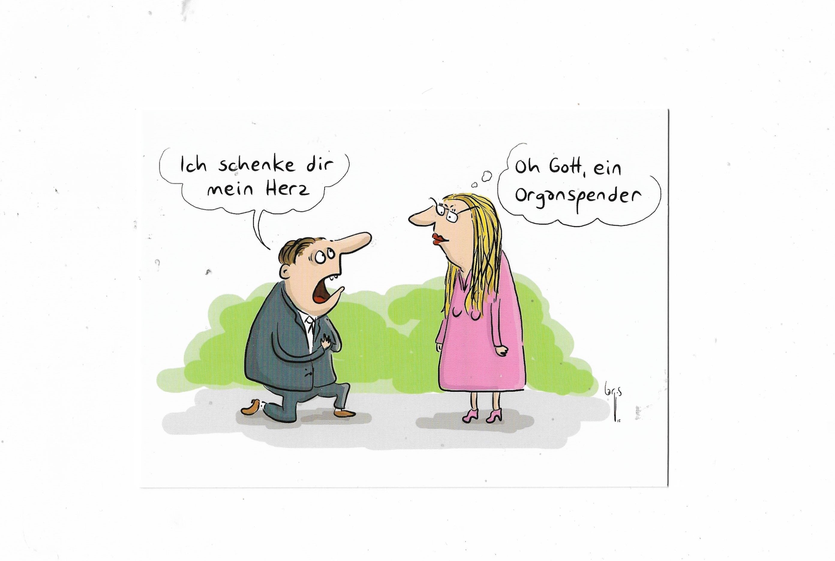 Postkarte A6 Oh Gott ein Organspender