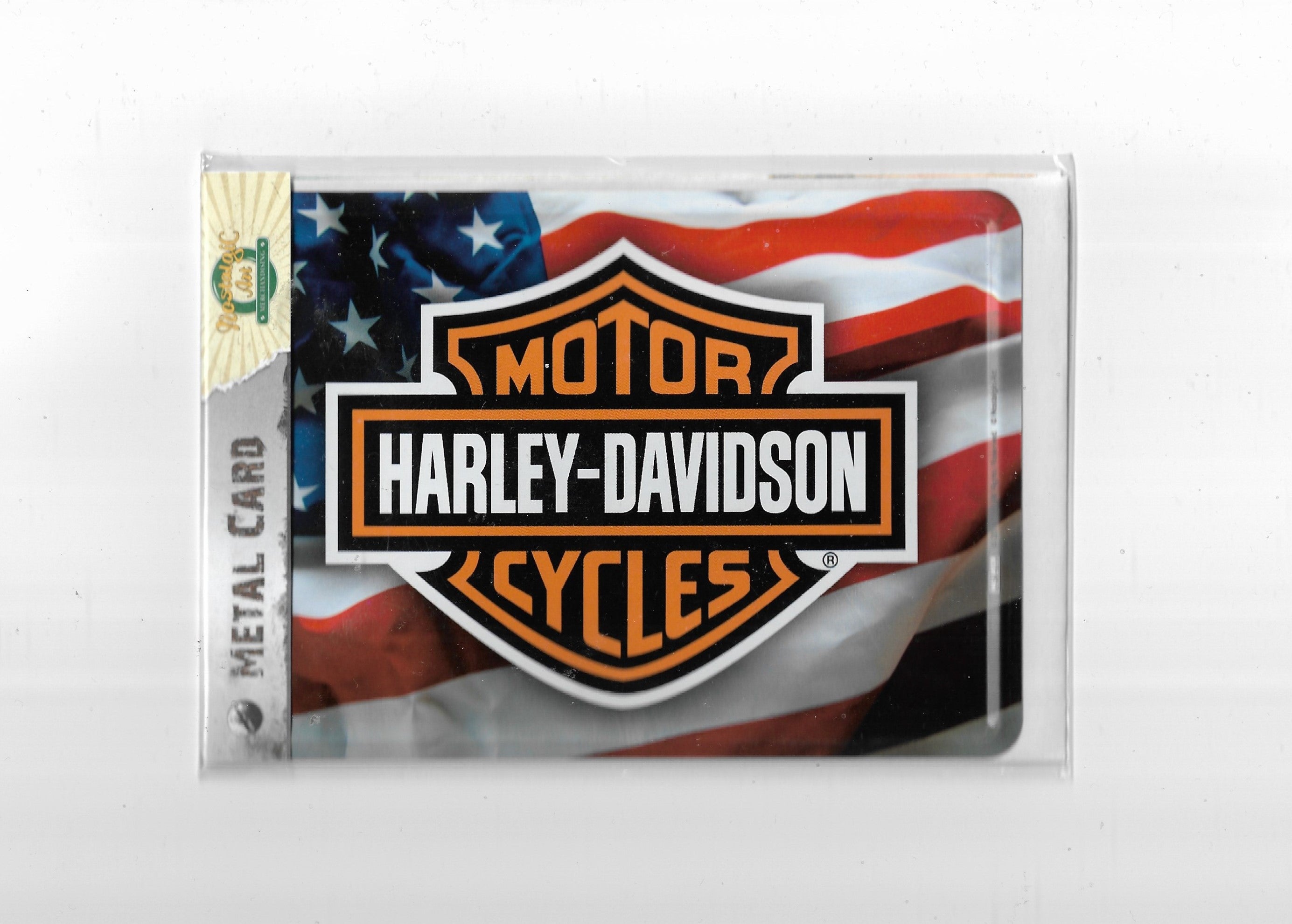 Blechpostkarte Harley Davidson USA Flagge (Nostalgic Art)
