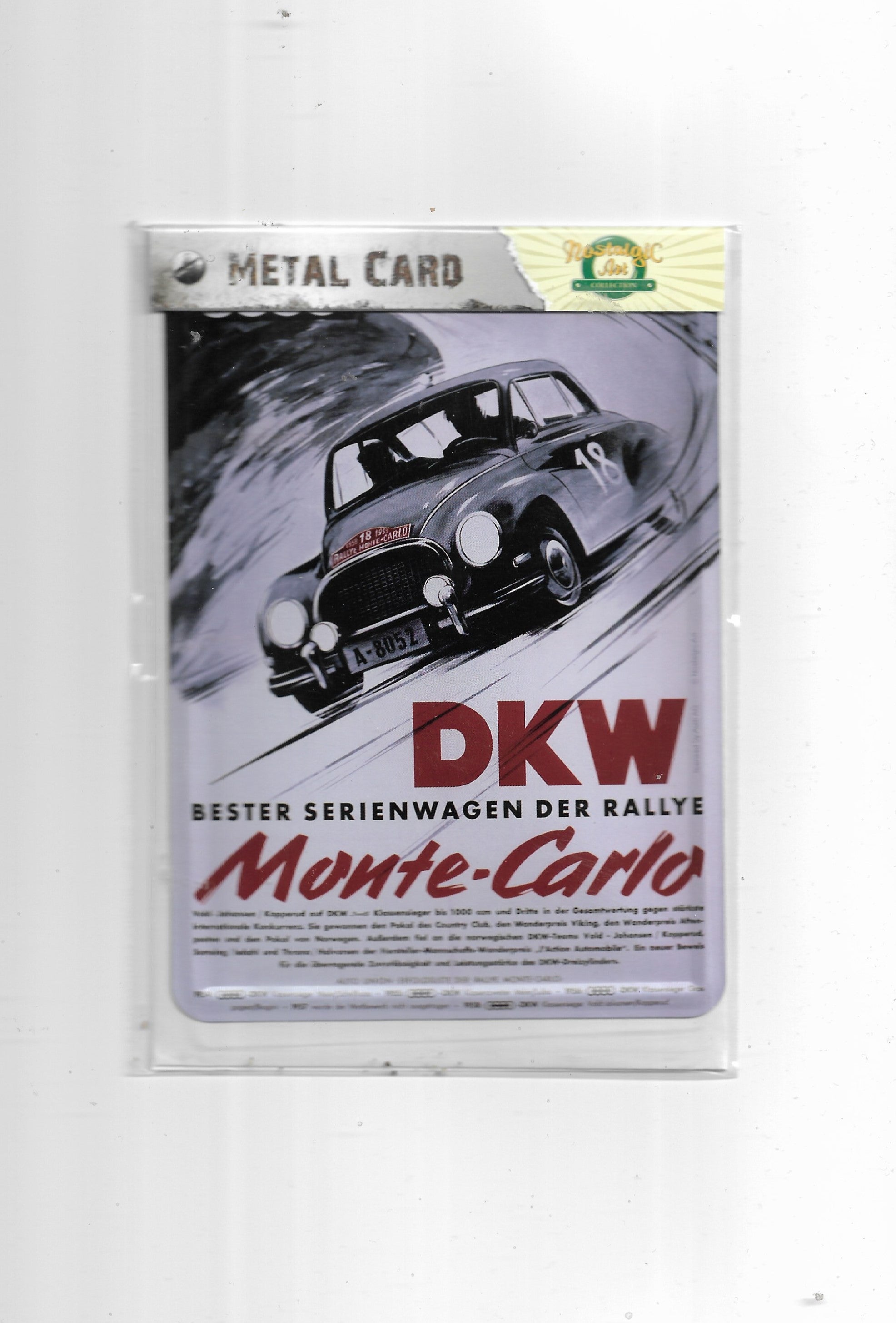 Blechpostkarte DKW Monte Carlo (Nostalgic Art)