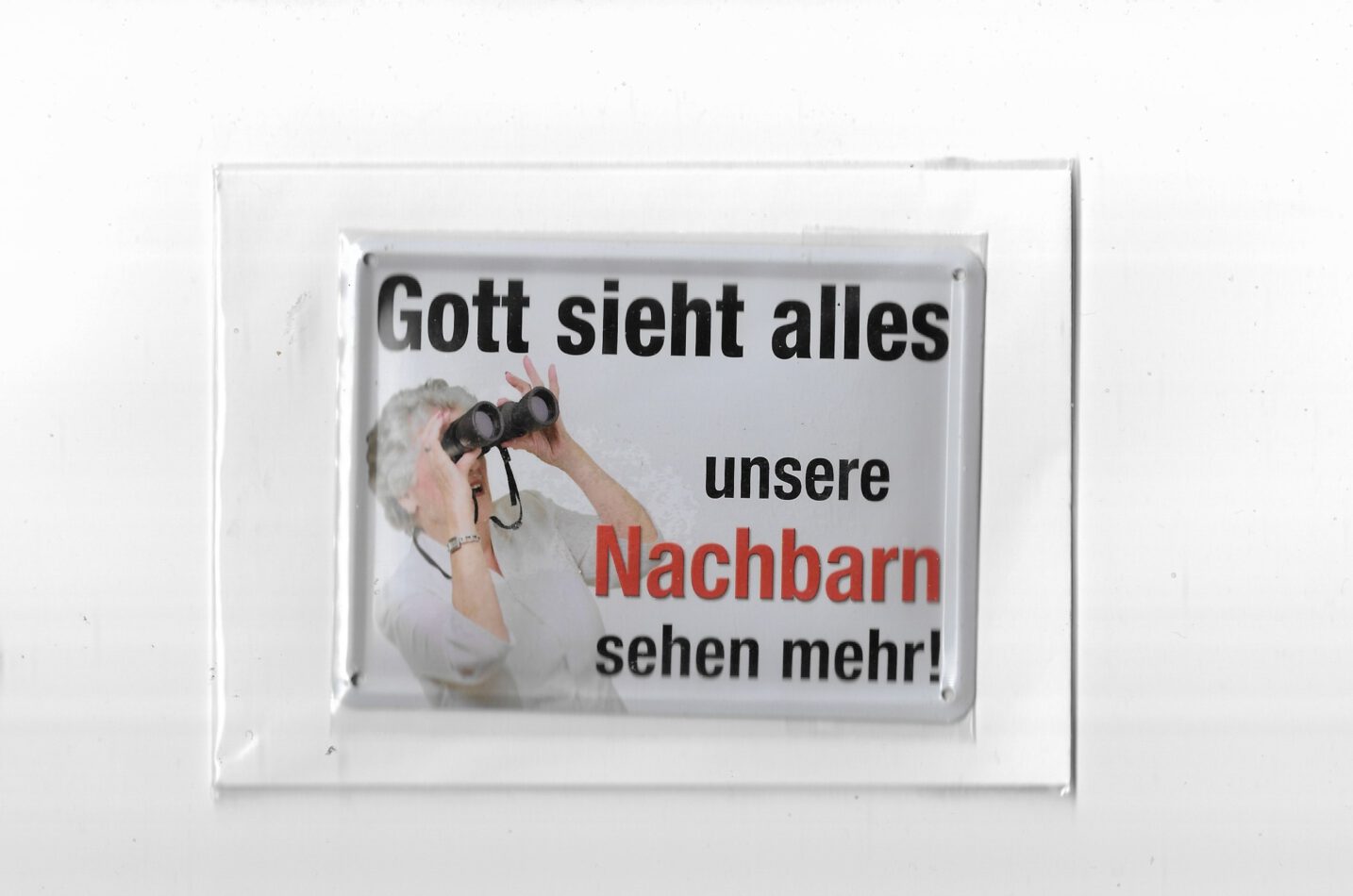 Blechpostkarte Gott sieht alles