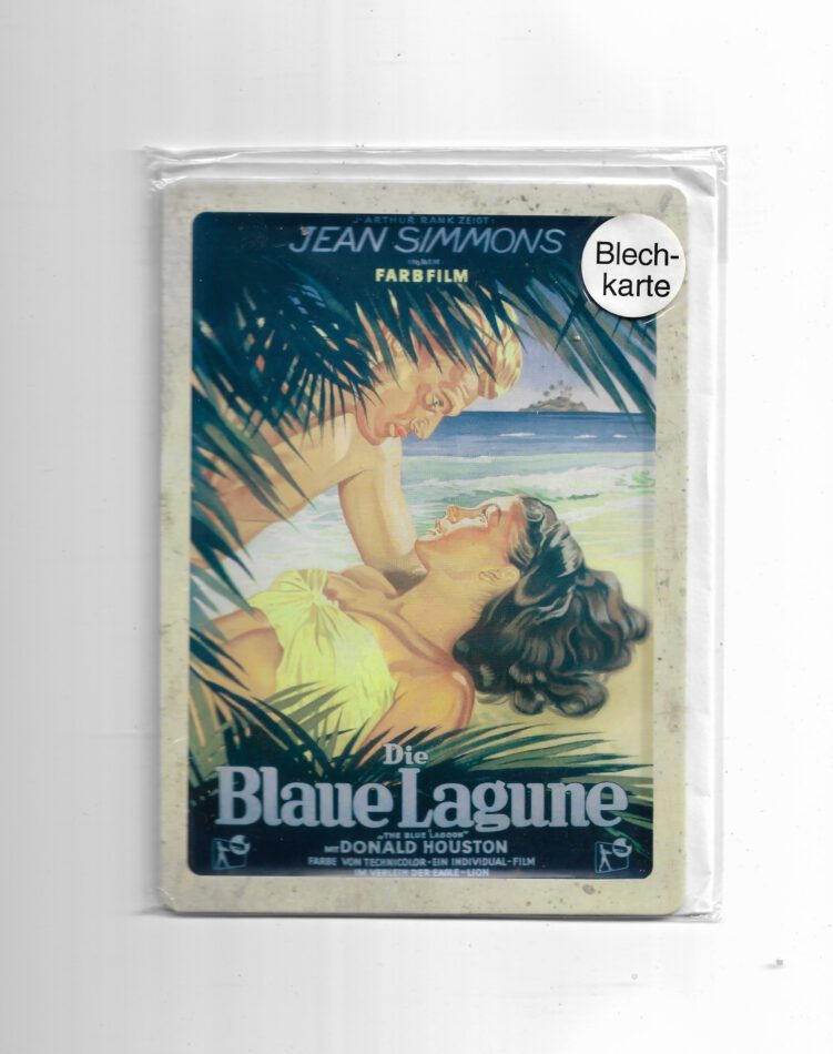 Filmstars Blechpostkarte Jean Simmons "Die blaue Lagune"