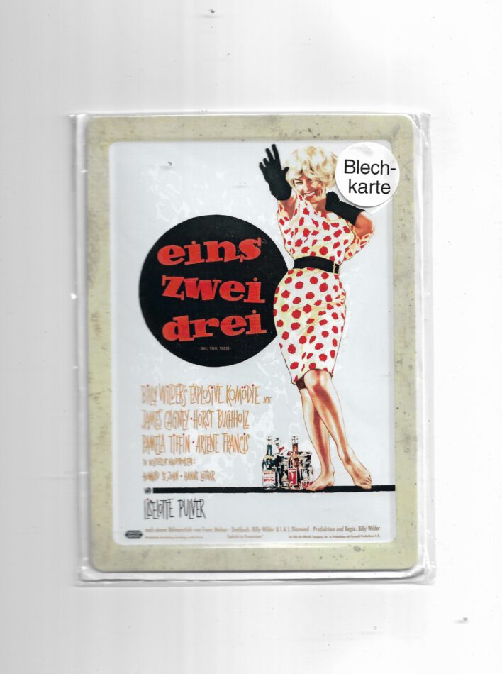 Filmstars Blechpostkarte Lieselotte Pulver "Eins Zwei Drei"