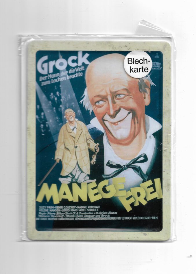 Filmstars Blechpostkarte Grock "Manege frei"