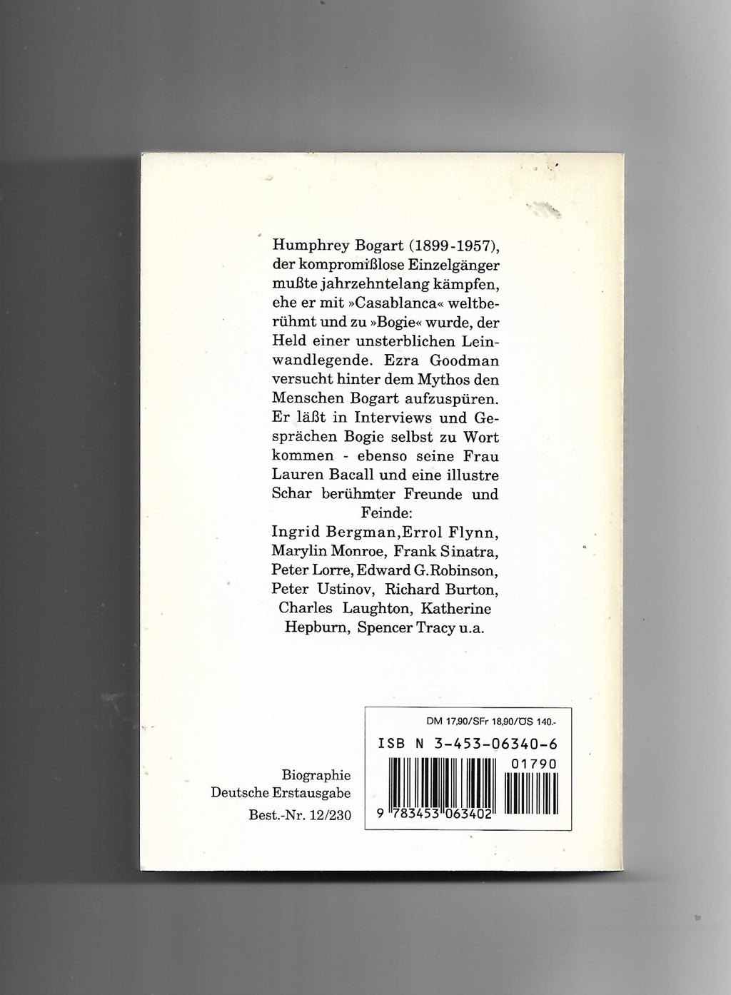Film-Bibliothek Ezra Goodman Humphrey Bogart Porträt einer Kinolegende Heyne TB von 1993