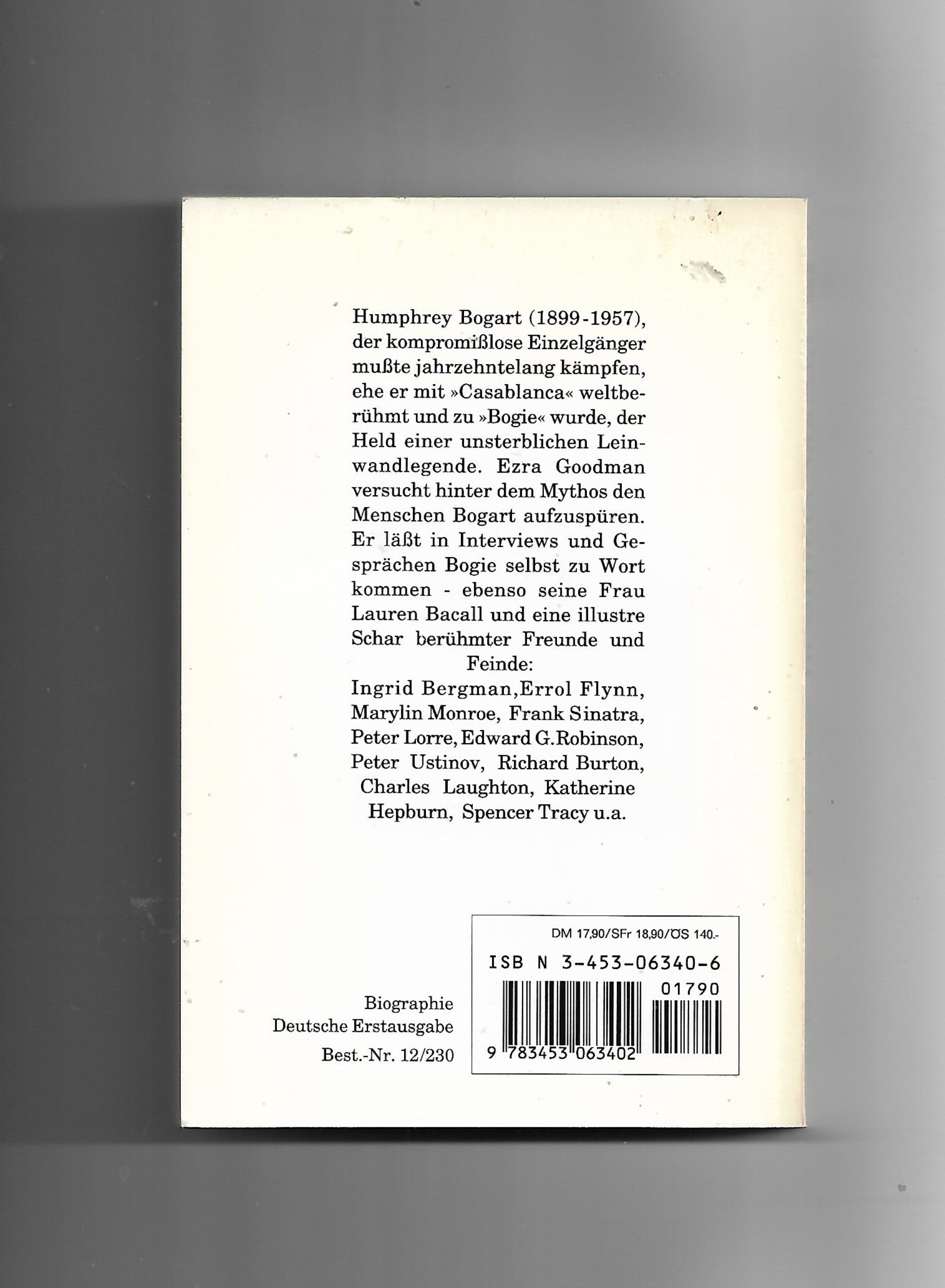 Film-Bibliothek Ezra Goodman Humphrey Bogart Porträt einer Kinolegende Heyne TB von 1993