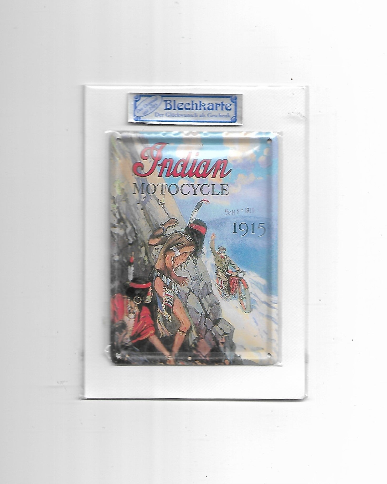 Blechpostkarte Indian Motorcycle 1915