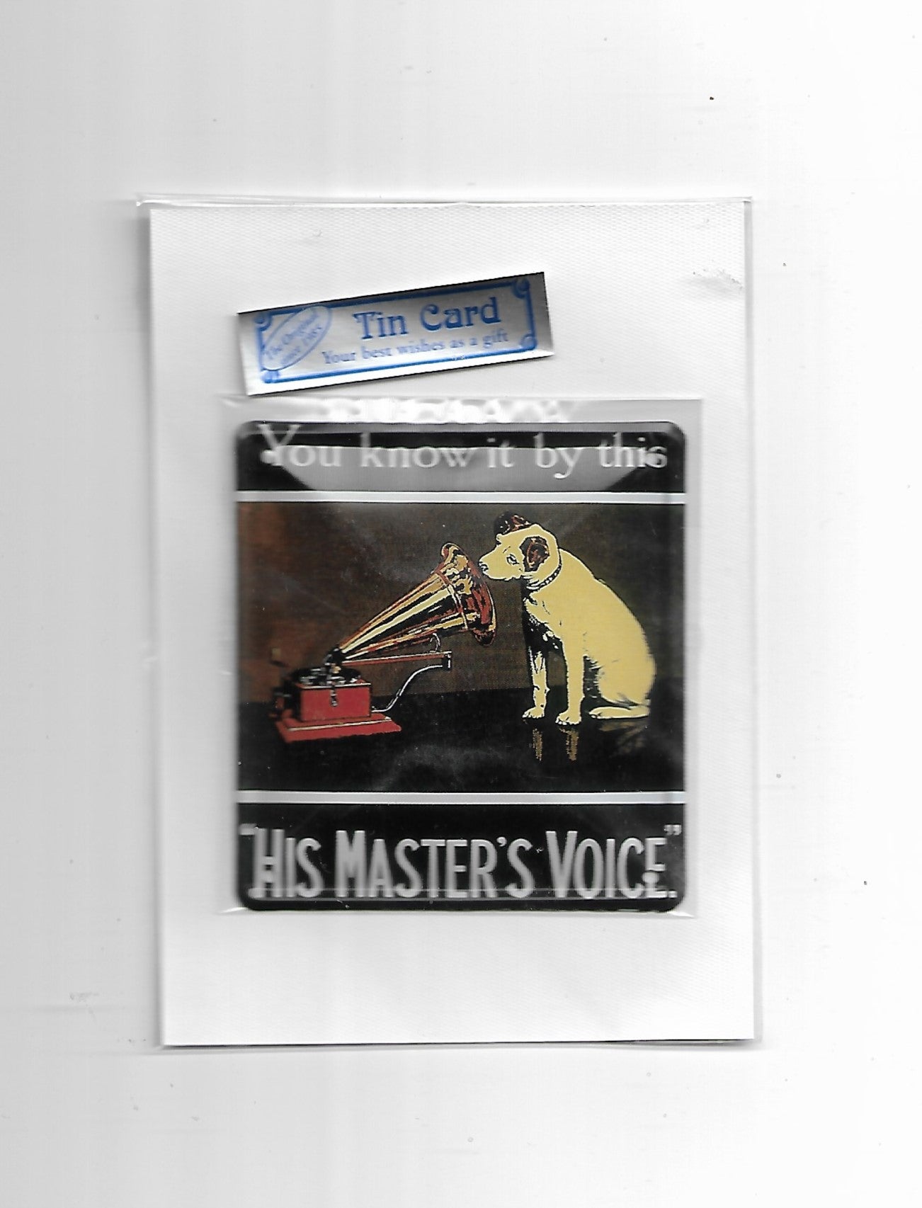 Blechpostkarte His Master's Voice