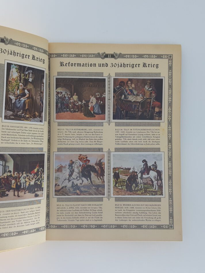 ALBEN SAMMELBILDERALBUM Bilder Deutscher Geschichte Cigaretten Bilderdienst 1936 vollständig
