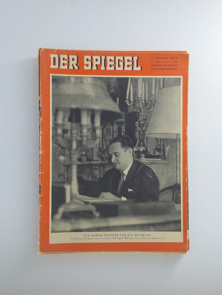 Zeitschrift Der Spiegel vom 31.07.1957 Nr. 31 Bourgès - Maunoury Ex-Ministerpräsident Frankreich Original