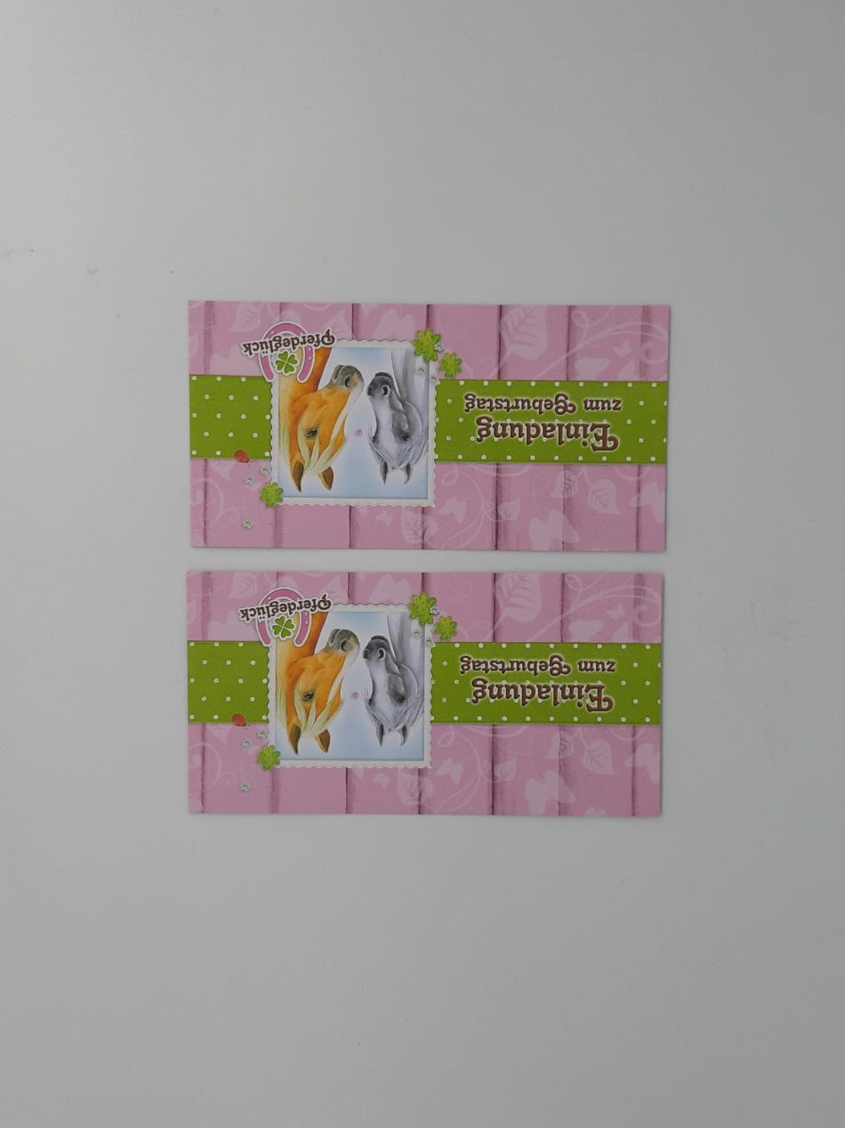 Pferdeglück 8 x Einladung zum Geburtstag mit Kuvert