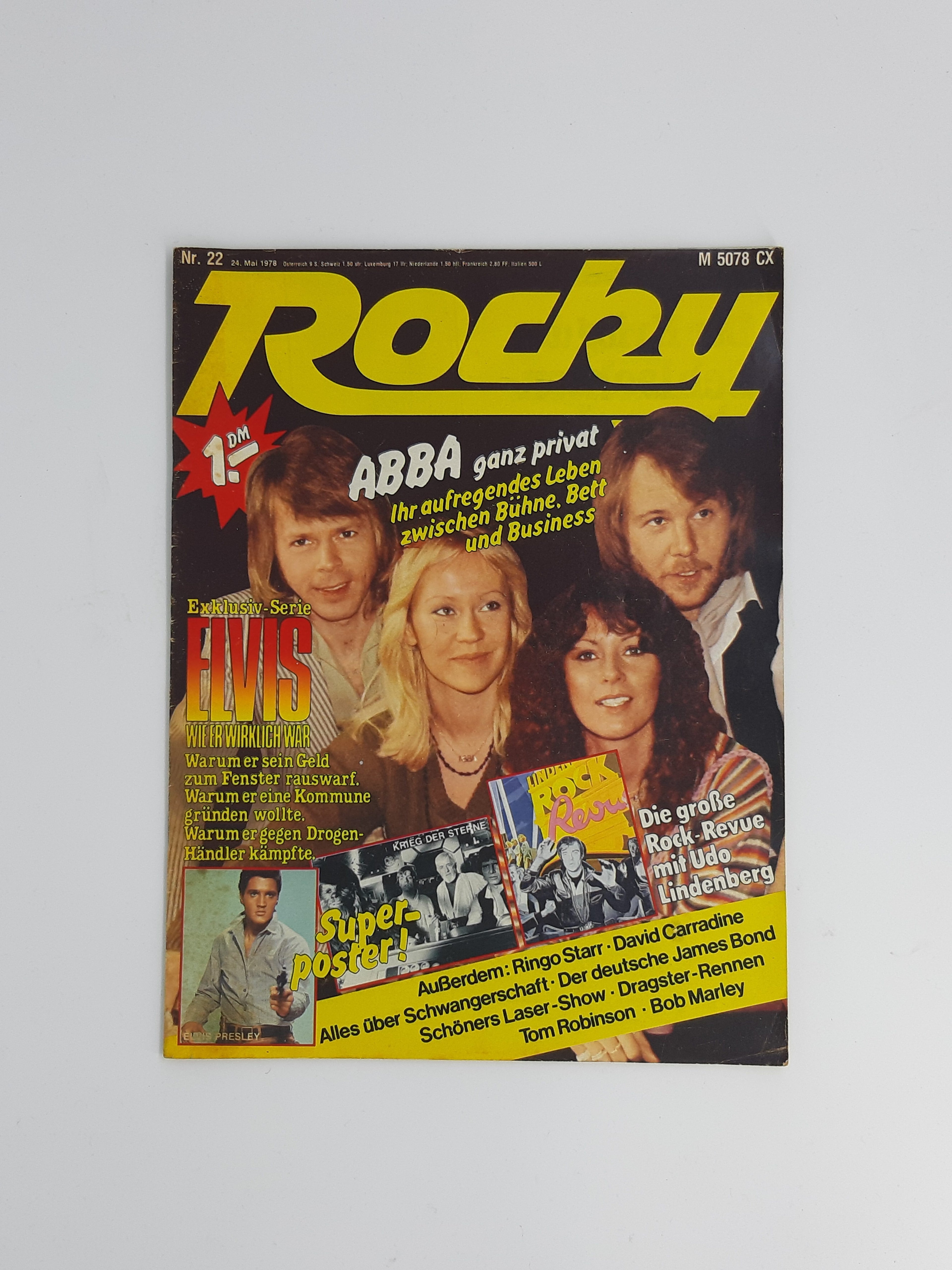 Magazin Rocky Nr. 22/1978 tolles Poster von Elvis