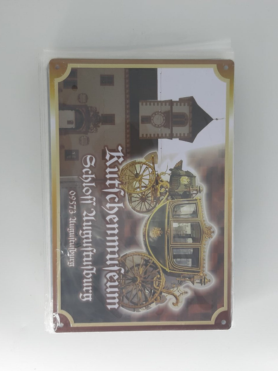 Blechschild Kutschenmuseum Schloss Augustusburg Chemnitz Sachsen (20 x 30 cm)