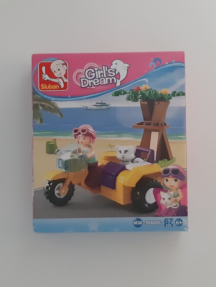 Sluban Girls Dream Motorrad mit Beiwagen 67 Teile Bausteine Bausatz neu mit Lego kompatibel