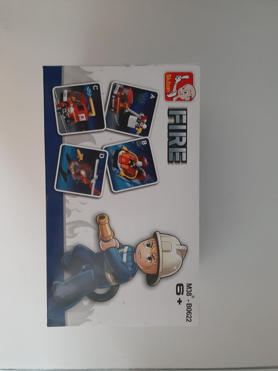 Sluban  Feuerwehrauto mit Hebekorb 82 Teile Bausteine Bausatz neu mit Lego kompatibel