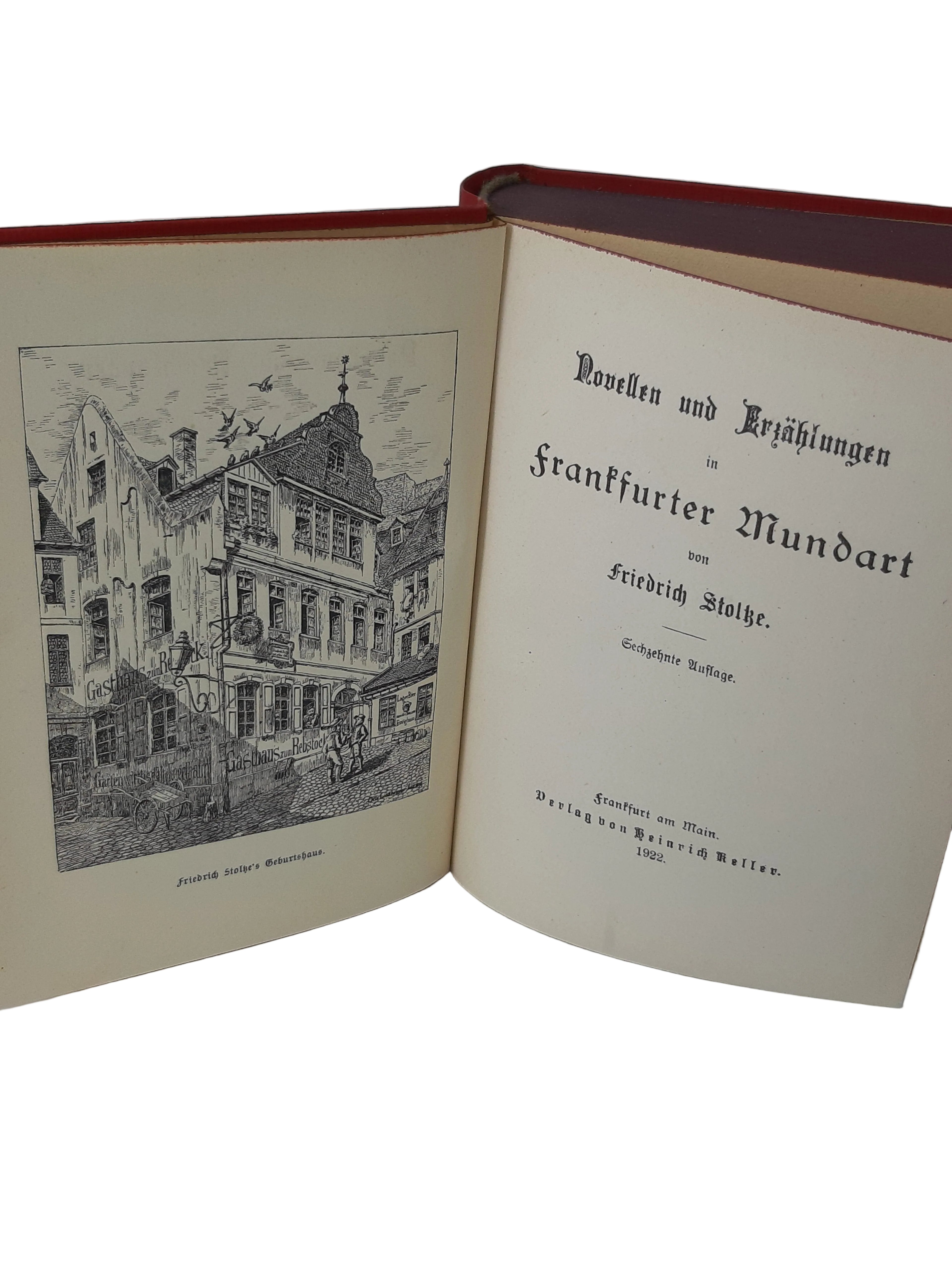 Alte Bücher Friedrich Stoltze's Novellen und Erzählungen in Frankfurter Mundart Keller Verlag 1922