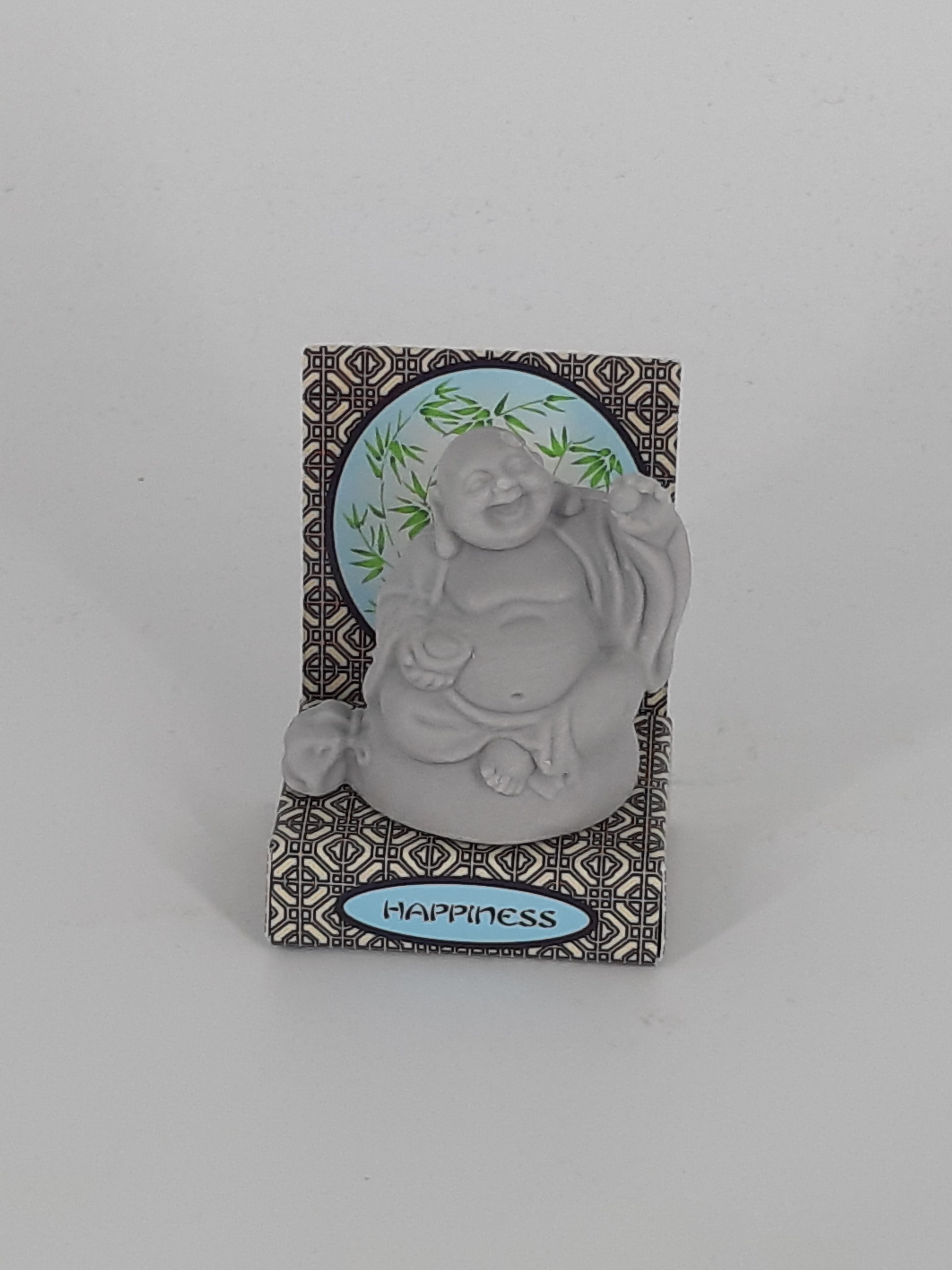 Radierer Buddha grau Happiness
