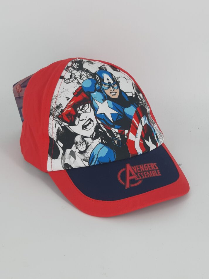Kinder Kappe Cap – Avengers rot  Größe 52 verstellbar 100 % Baumwolle