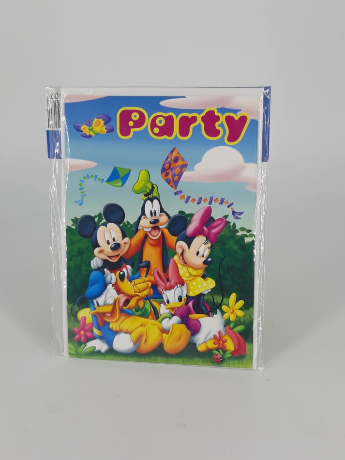 Disney Micky und Freunde - 5 x Einladung zum Geburtstag mit Kuvert