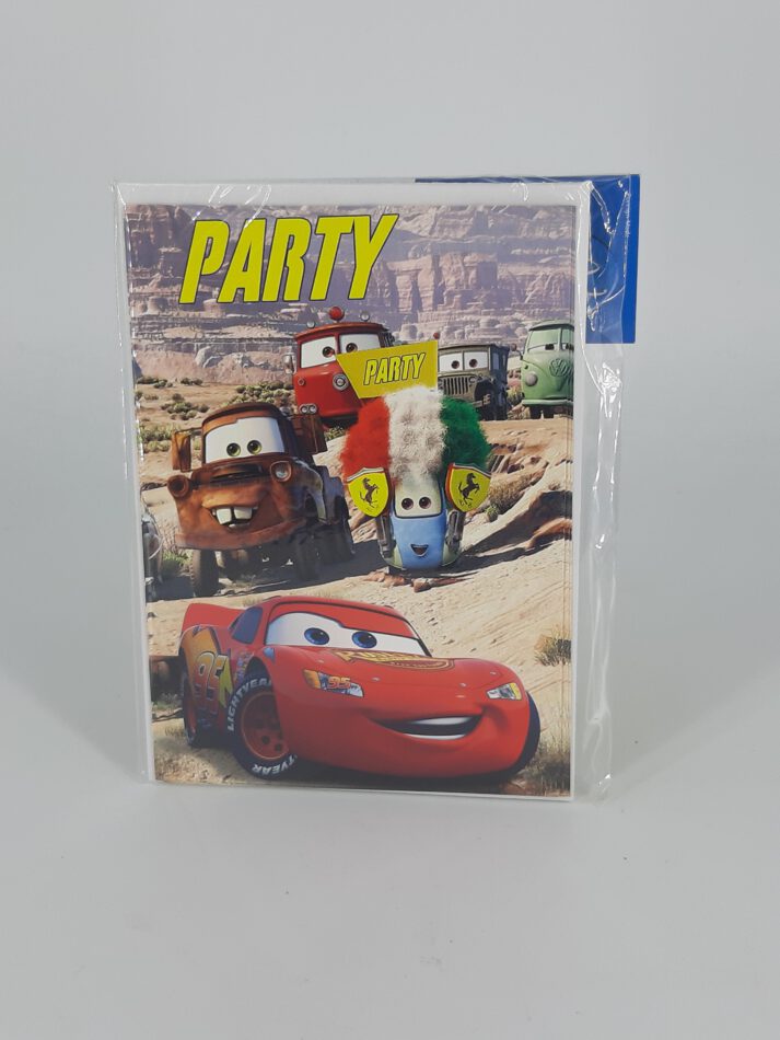 Disney Cars 02 - 5 x Einladung zum Geburtstag mit Kuvert