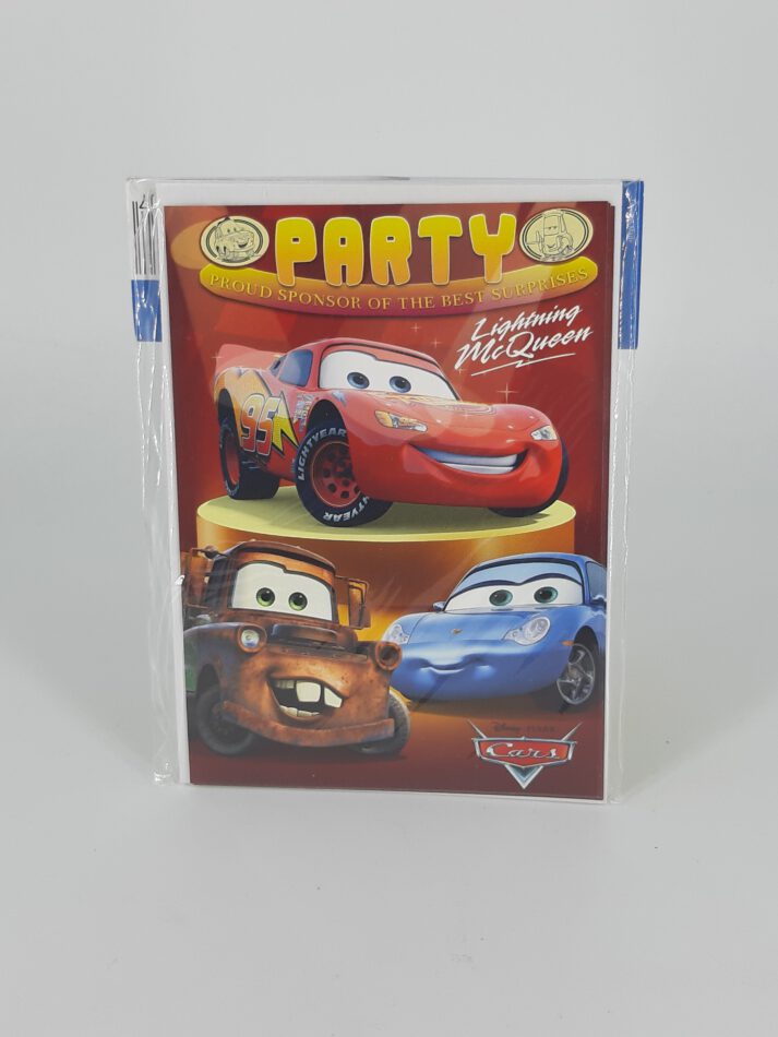 Disney Cars 01 - 5 x Einladung zum Geburtstag mit Kuvert