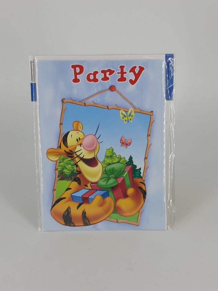 Disney Tigger - 5 x Einladung zum Geburtstag mit Kuvert