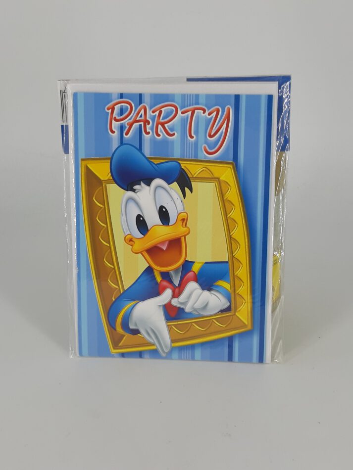 Disney Donald - 5 x Einladung zum Geburtstag mit Kuvert