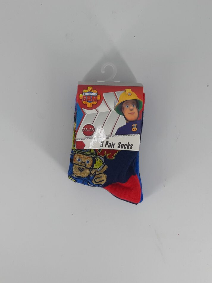 Kinder Socken – 3er Pack Feuerwehrmann Sam Größe 23 - 26