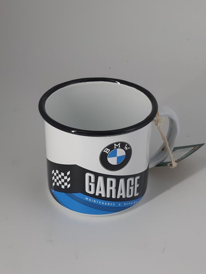 Emaille Becher BMW - Garage 0,36 L (Nostalgic Art)