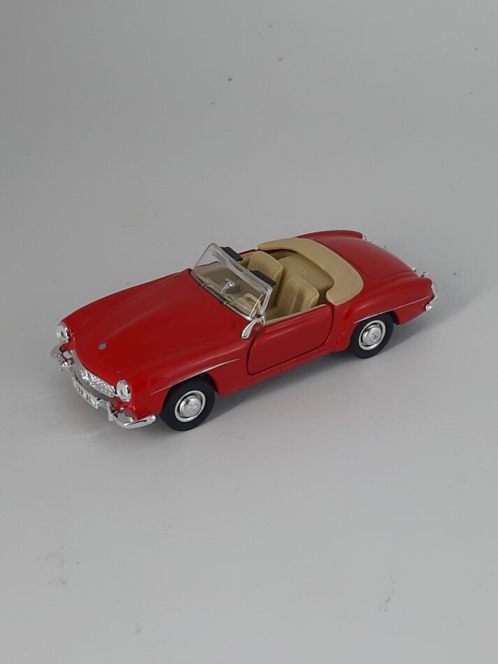 Modellauto Mercedes Benz - 190 SL rot (aus Metall mit Friktionsmotor) 1:36