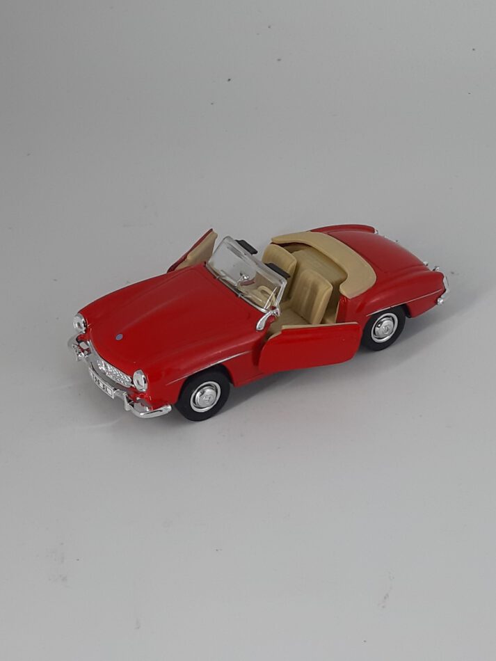 Modellauto Mercedes Benz - 190 SL rot (aus Metall mit Friktionsmotor) 1:36