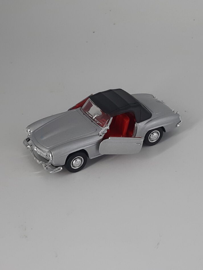 Modellauto Mercedes Benz - 190 SL silber (aus Metall mit Friktionsmotor) 1:36