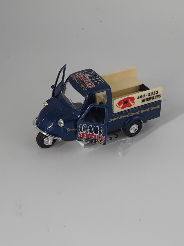 Modellauto Mini Tricycle - blau (aus Metall/Plastik mit Friktionsmotor) 1:36