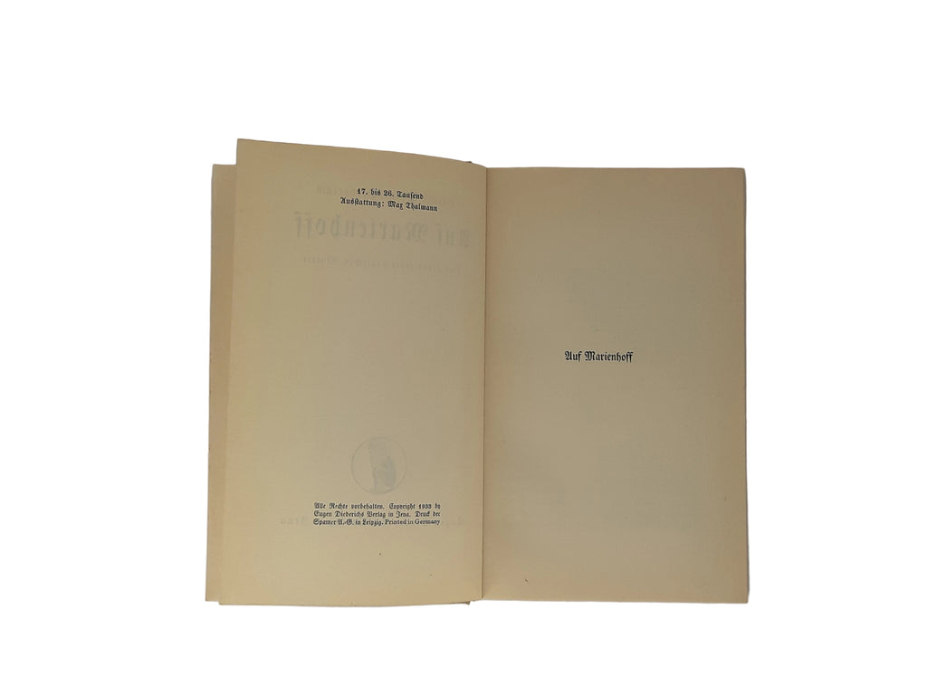 Alte Bücher Helene Voigt-Diederichs Auf Marienhoff inklusive Verlagsprospekt Eugen Diederich 1933