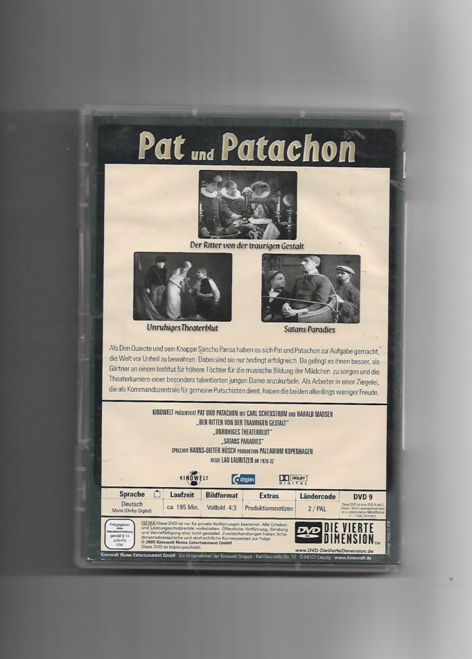 DVD Pat und Patachon Sprecher Hanns-Dieter Hüsch Der Ritter von der traurigen Gestalt und weitere Episoden