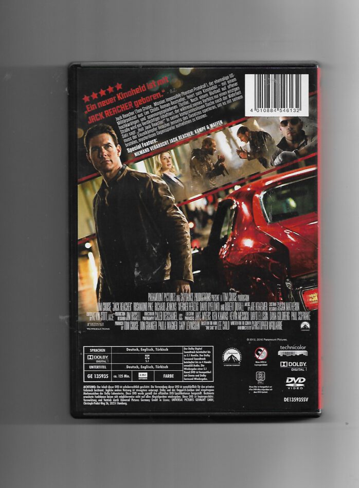 DVD Jack Reacher mit Tom Cruise -gebraucht- FSK ab 16