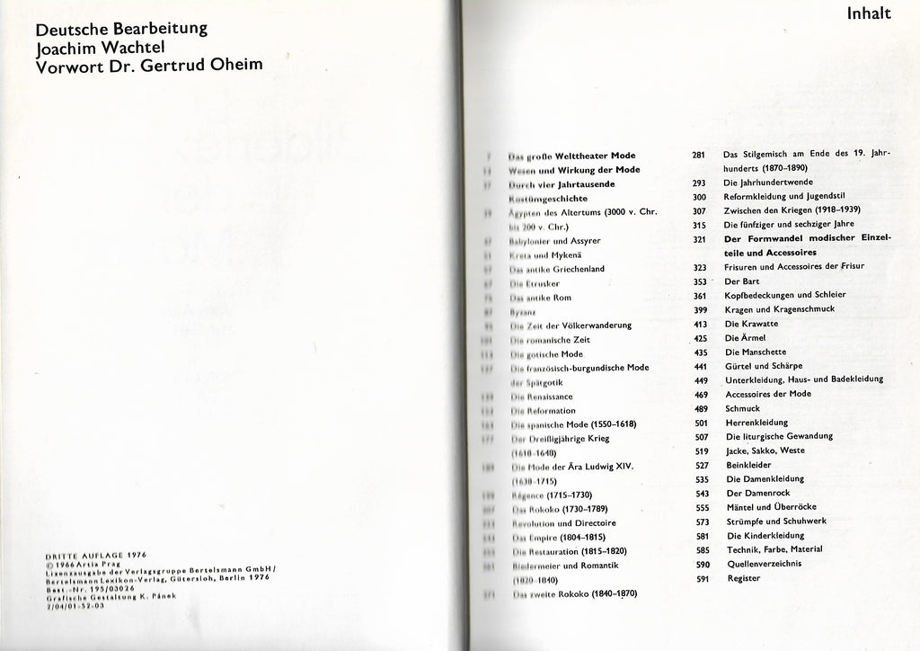 Kulturgeschichte Ludmila Kybalova Das große Bilderlexikon der Mode Lizenzausgabe Bertelsmann 1976