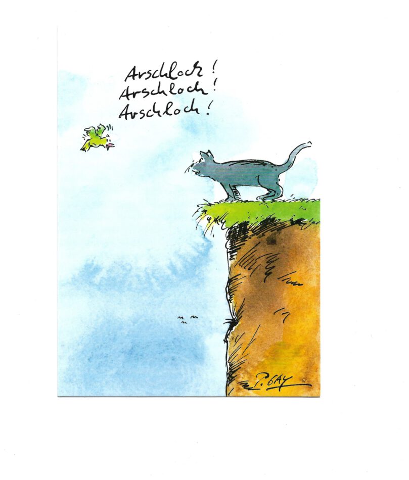 Postkarte A6 Arschloch! Arschloch! Arschloch!