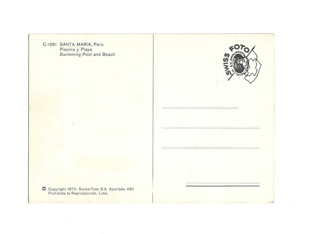 Postkarte A6 Flohmarkt alt Santa Maria Peru 1970