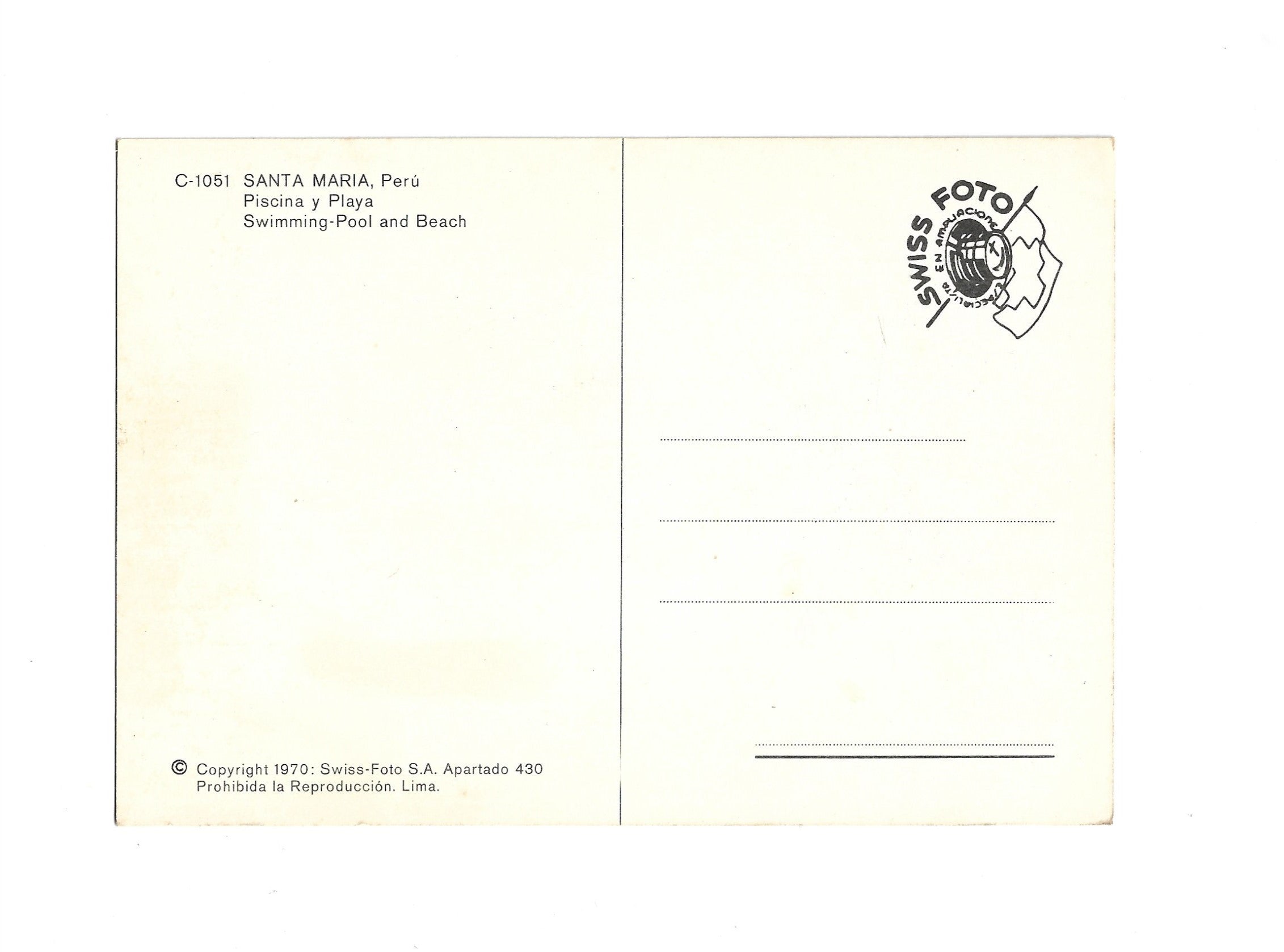 Postkarte A6 Flohmarkt alt Santa Maria Peru 1970
