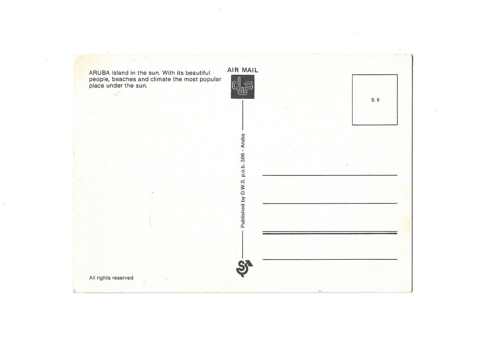 Postkarte A6 Flohmarkt alt Greetings from Aruba