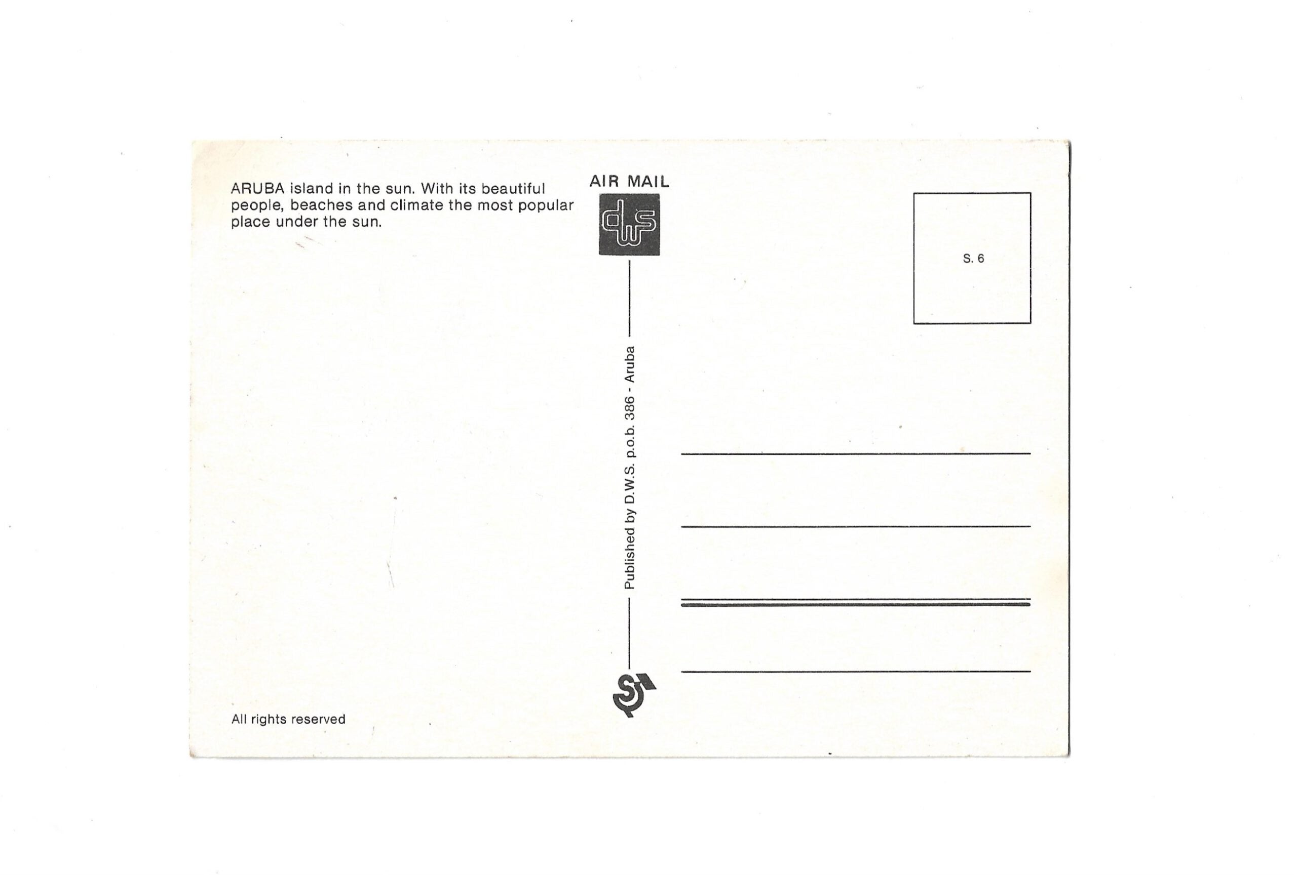 Postkarte A6 Flohmarkt alt Greetings from Aruba
