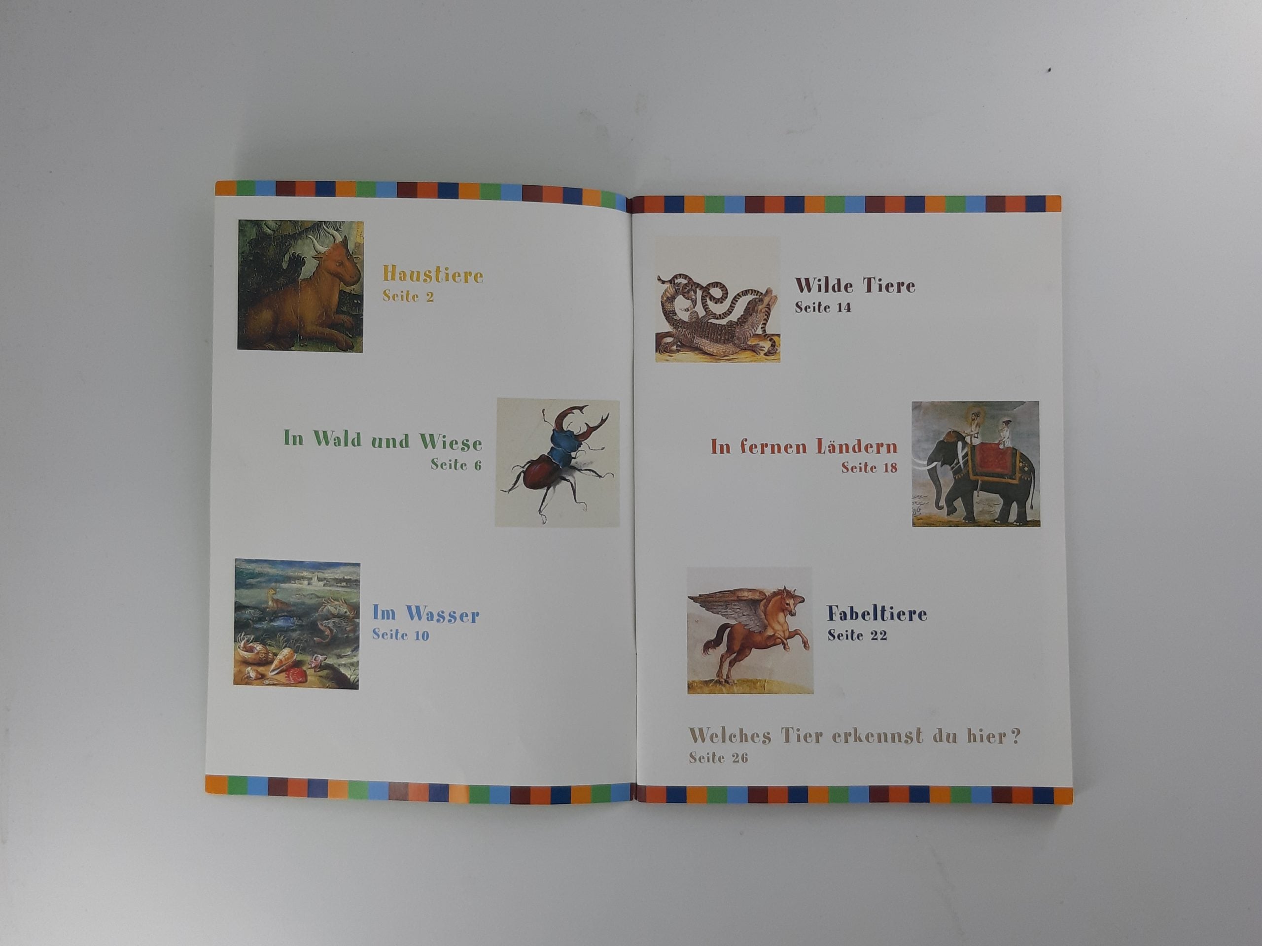 Dies & Das Prestel Kunstlotto Kunstspiel Suchen Erkennen Sammeln mit wunderschönen Tiermotiven