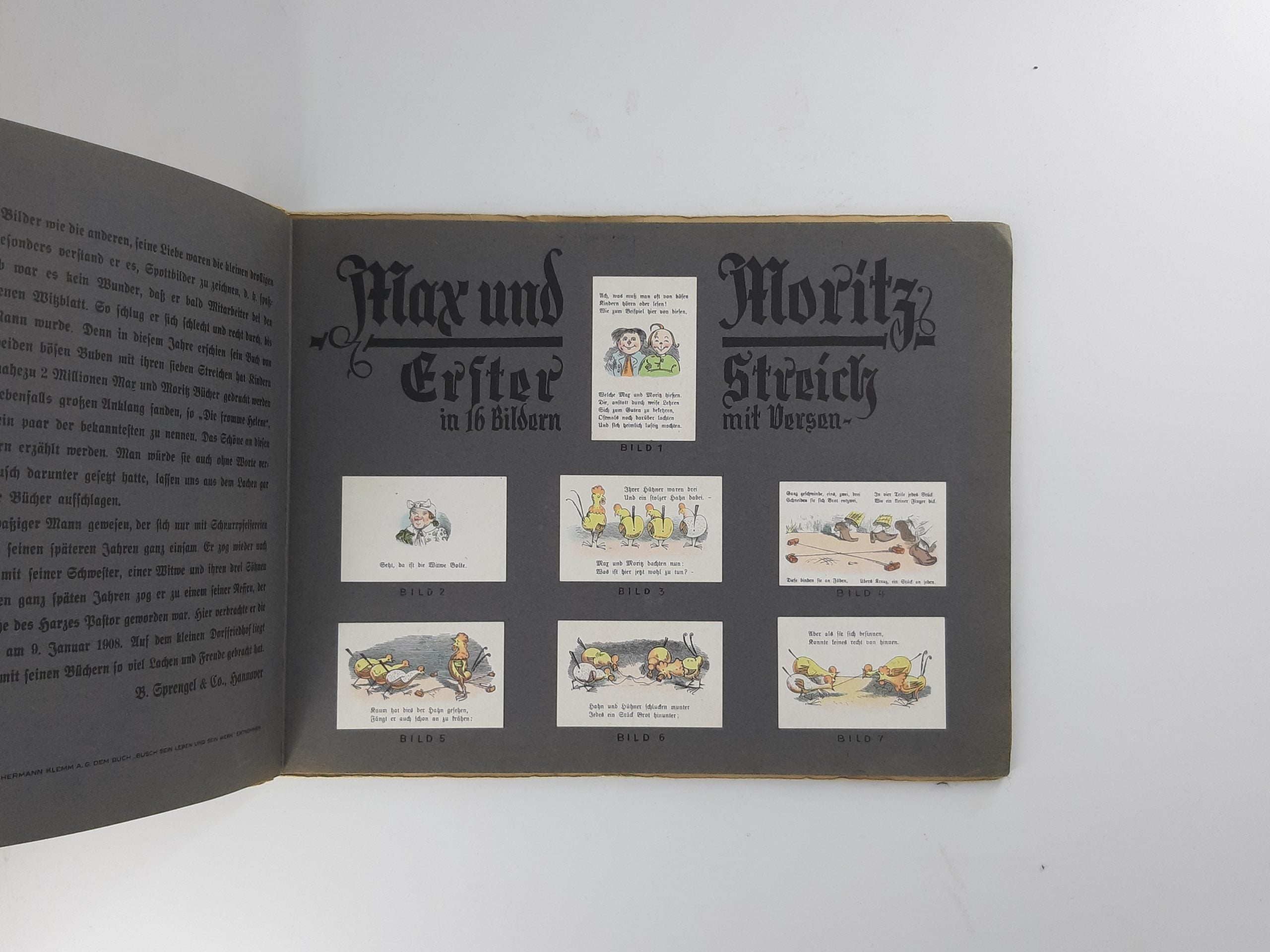 ALBEN SAMMELBILDERALBUM Sammelalbum Wilhelm Busch  Max und Moritz Herausgeber Sprengel Fabrik 1932