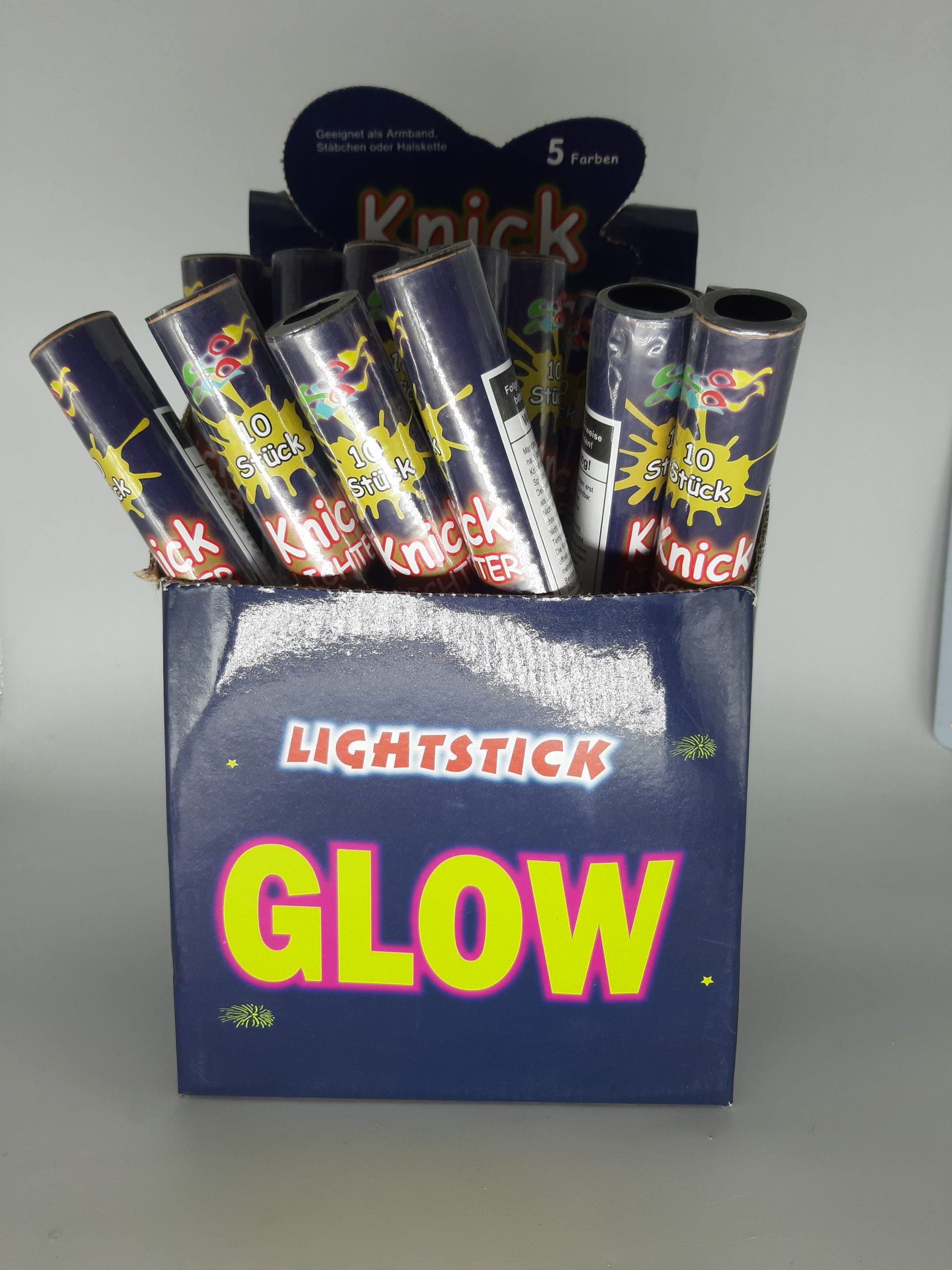 Dies & Das Knicklicht 10 Stück in 5 verschiedenen Farben geeignet als Armband Stäbchen oder Halskette!