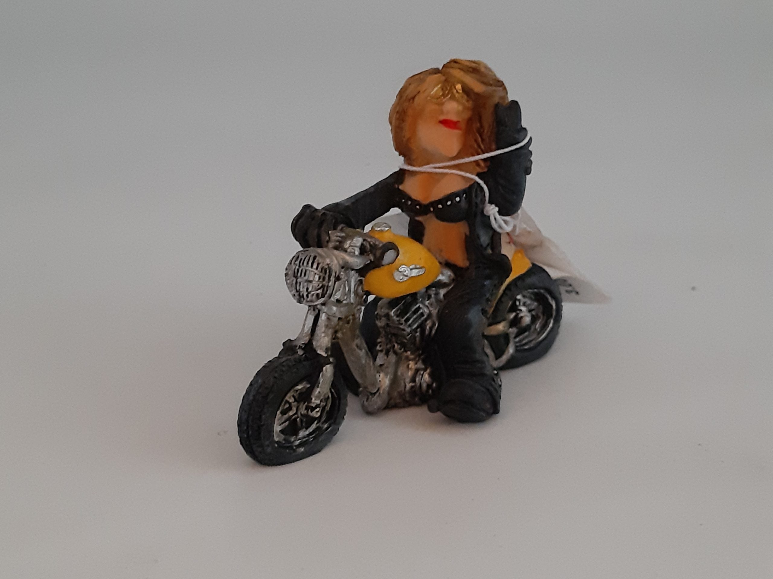 Dies & Das - Figur Bikerin klein aus Polyresin Länge ca 7 cm