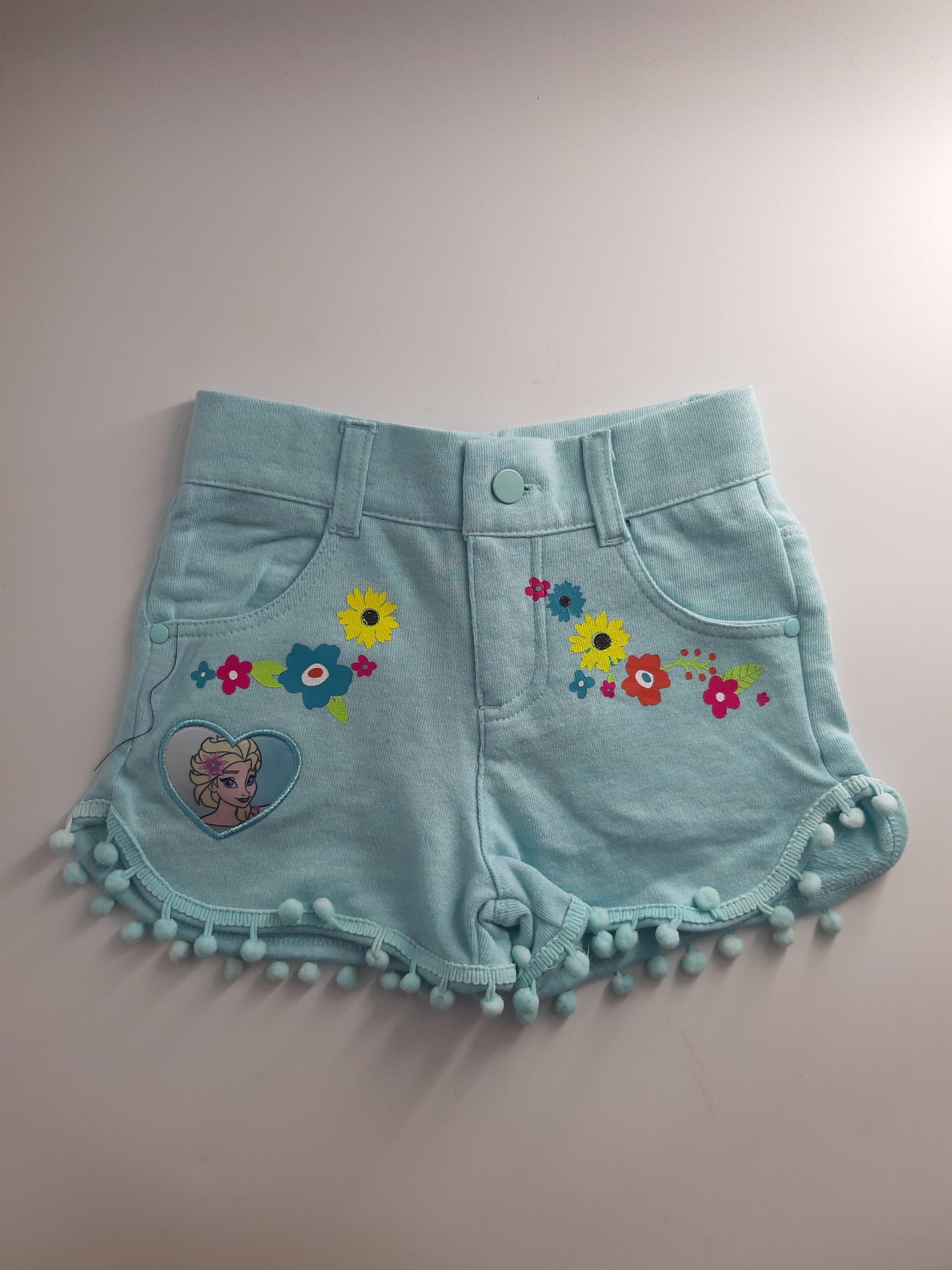 Shorts Kurze Hose Pants Eiskönigin Frozen Motiv Elsa Flower 140 cm 10 Jahre neu