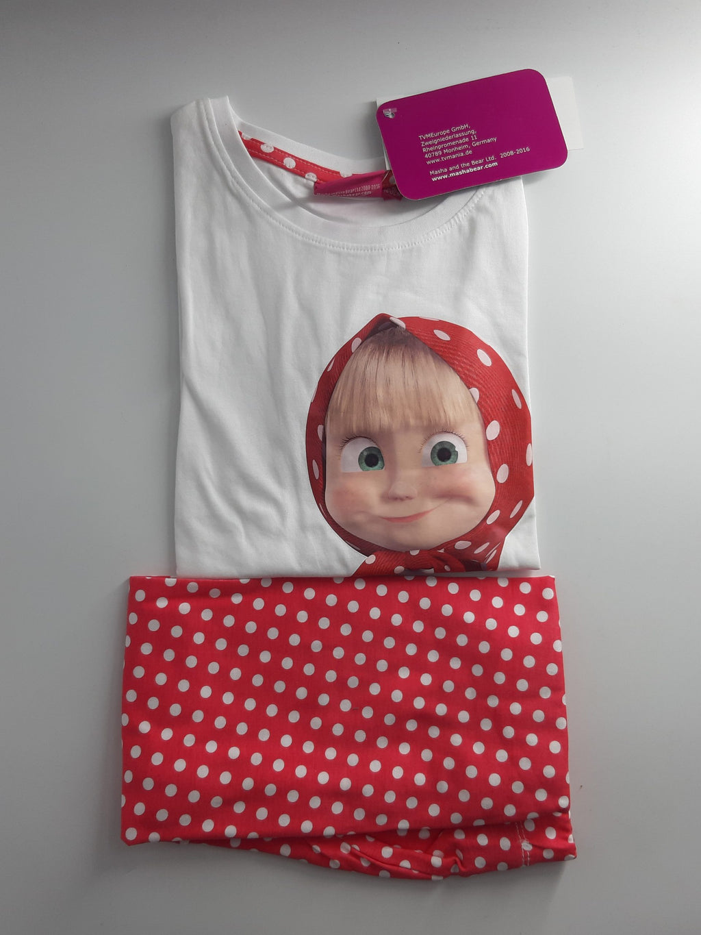 Pyjama Schlafanzug Mascha und der Bär Größe 128 cm 8 Jahre