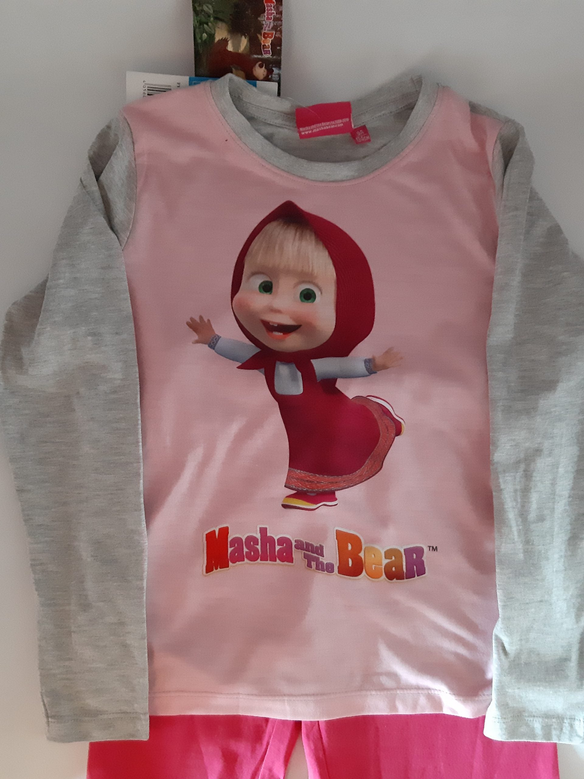 Pyjama Schlafanzug Mascha und der Bär Größe 134 cm 9 Jahre
