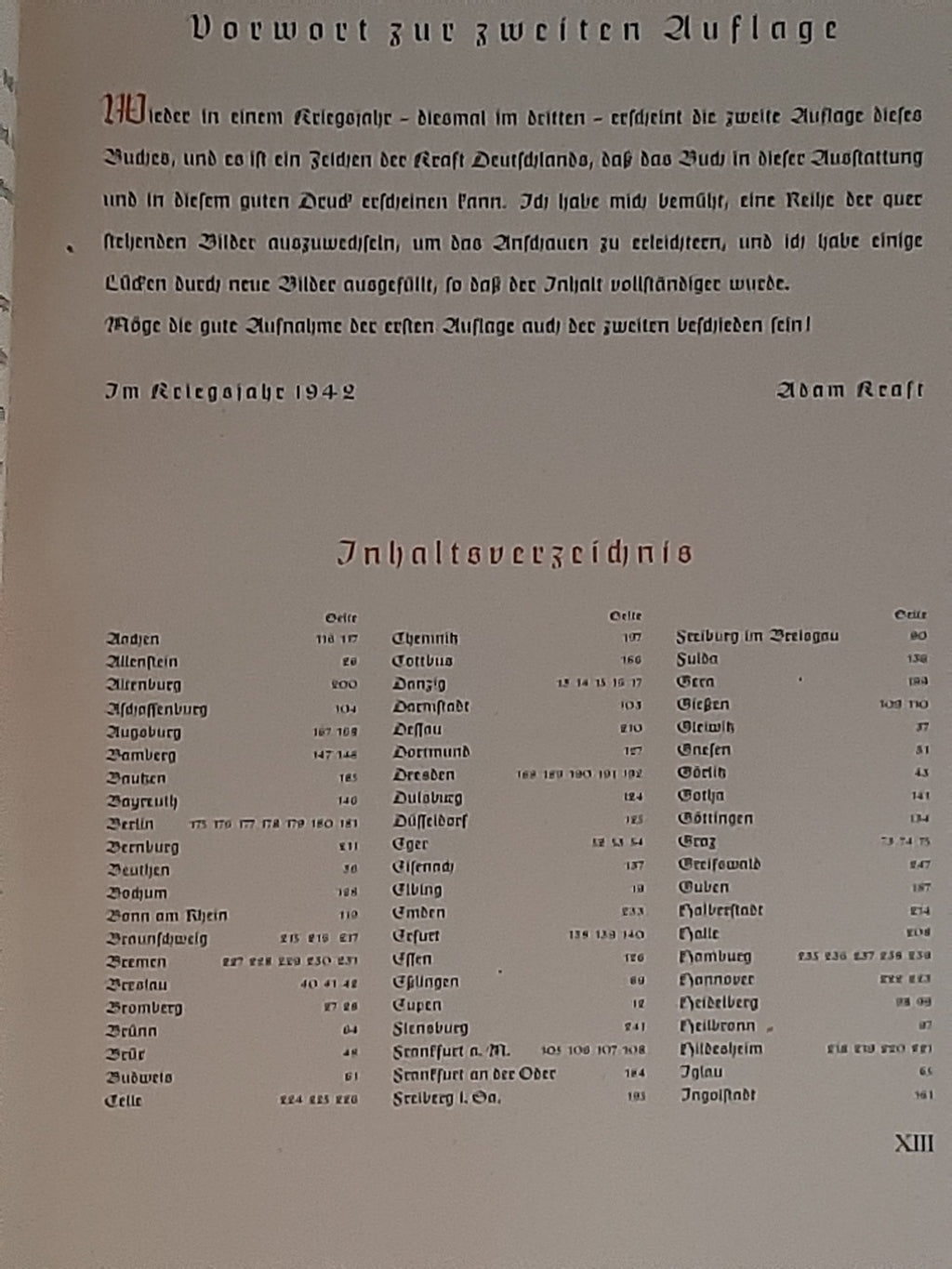 Kulturgeschichte Adam Kraft Großdeutschland Die Städte Adam Kraft Verlag 1942