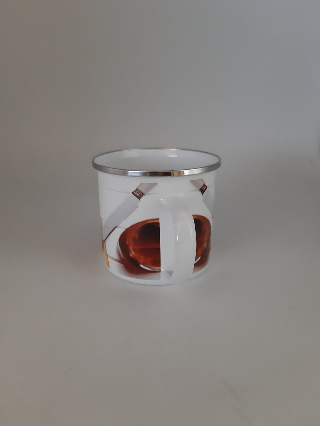 Emaille Becher "Wenn du glaubst es geht nicht mehr - Dann löffle das NUTELLA leer" 0,5 L